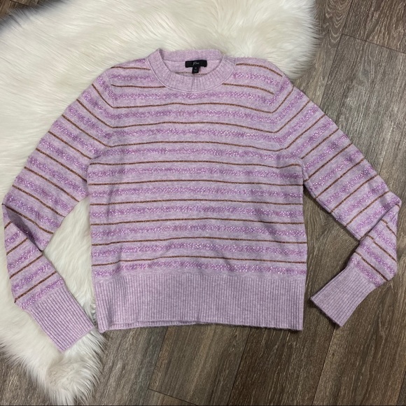 J. Crew Sweaters - J. Crew Purple Sequin Stripe Super Soft Sweater